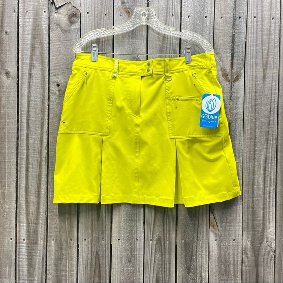 NWT pleated skort size 10 GGblue luxe sport boca citron pockets moisture wicking - Picture 1 of 17